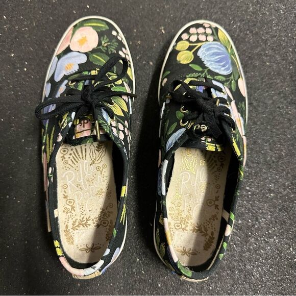 Rifle Paper Co. x Keds black floral tennis shoes - Picture 4 of 11